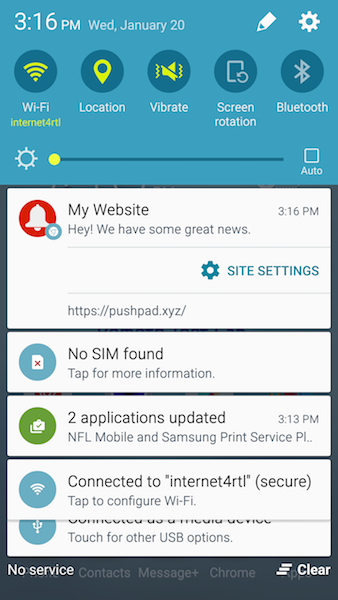 Chrome notification on Android