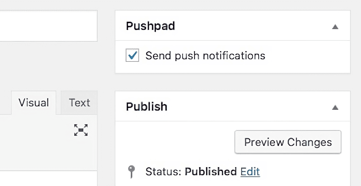Sending the notifications using the Wordpress plugin