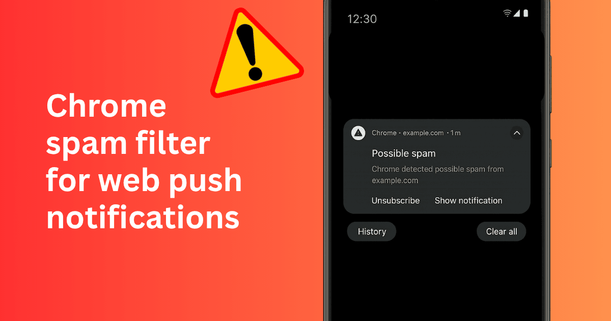 Chrome Possible Spam Notification